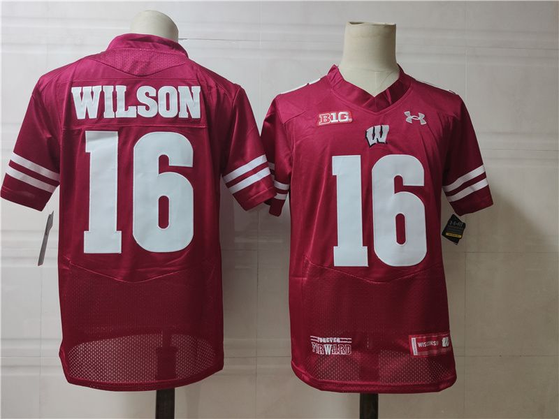 Men Wisconsin Badgers #16 Wilson Red Elite 2025 NCAA Jersey